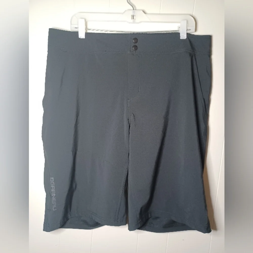 Louis Garneau Cycling Shorts Mens Size XL Black Longer Baggy Fit Stretch Elastic